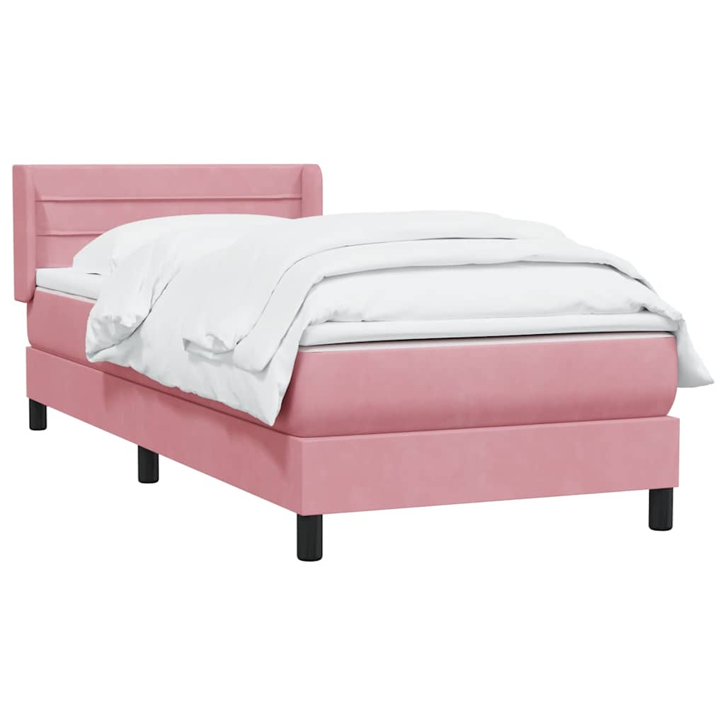 Box Spring krevet s madracem ružičasti 90x210 cm samt