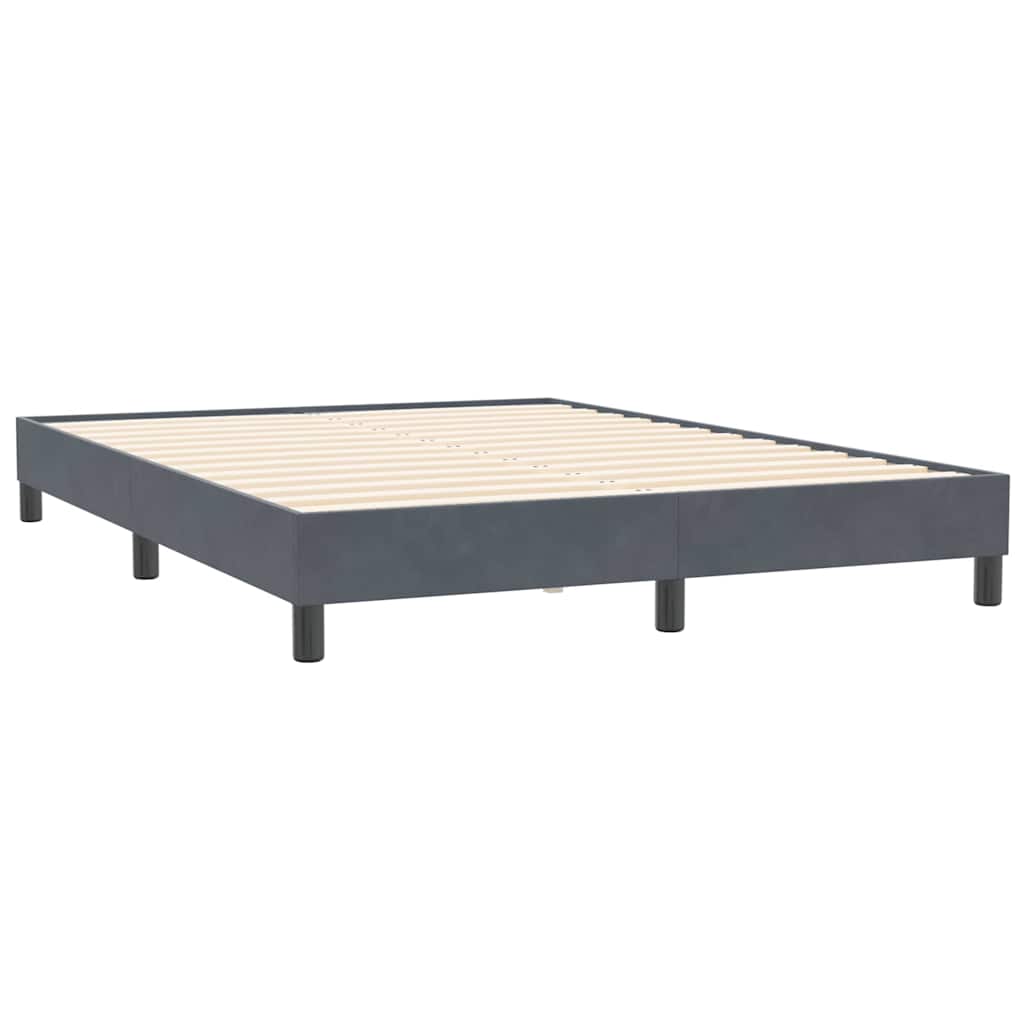 Krevet s oprugama i madracem tamnosivi 160x210 cm baršunasti