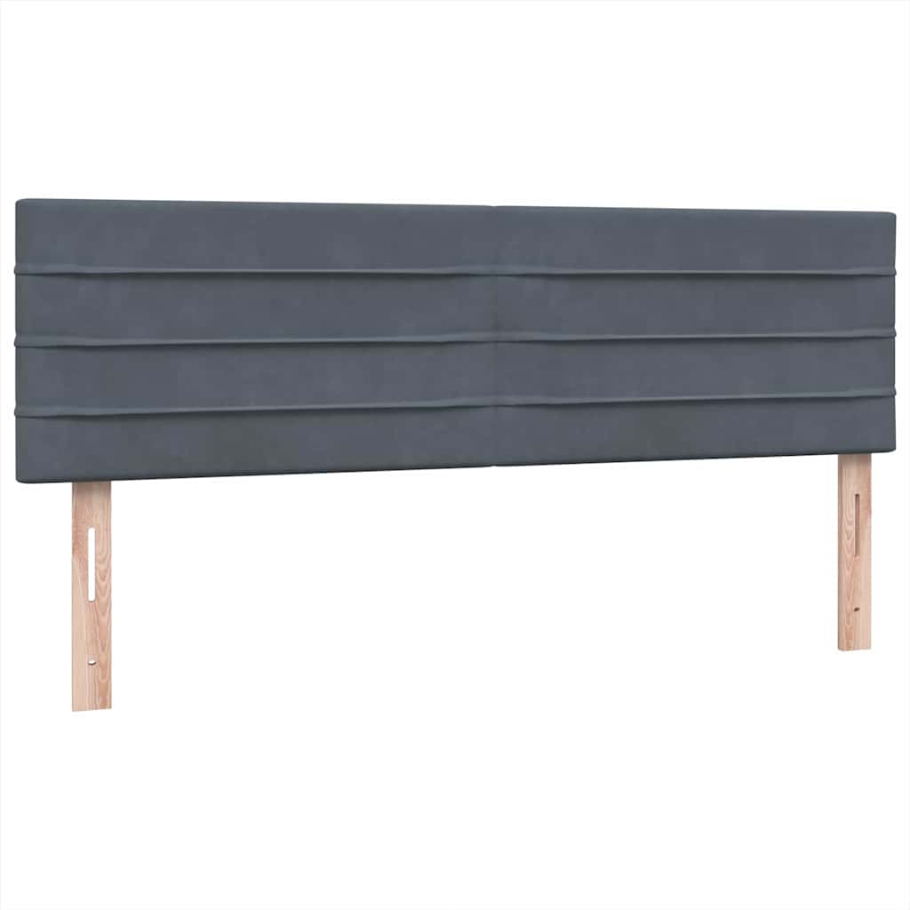 Krevet s oprugama i madracem tamnosivi 160x210 cm baršunasti