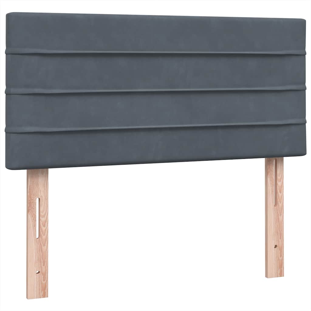 Box spring krevet s madracem tamnosivi 90x220 cm baršunasti