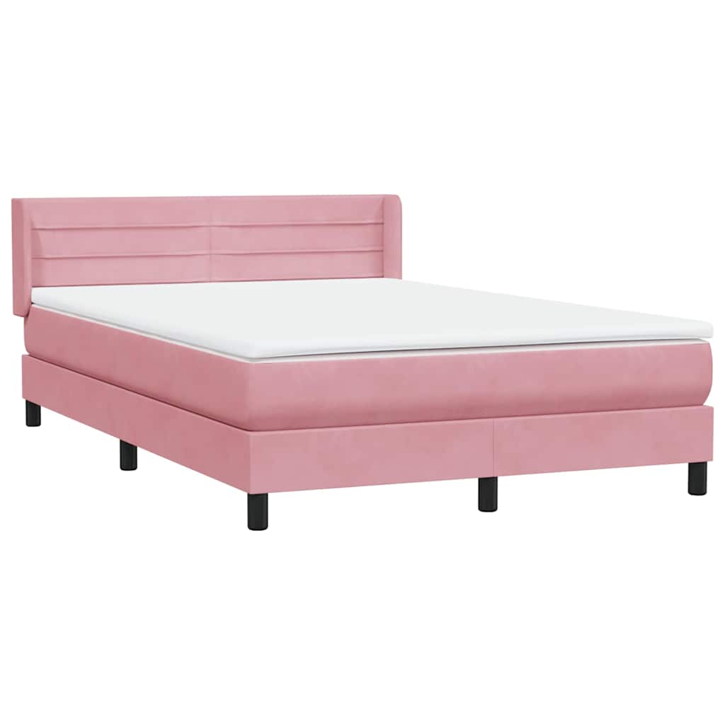 Box Spring krevet s madracem ružičasti 140x220 cm baršun