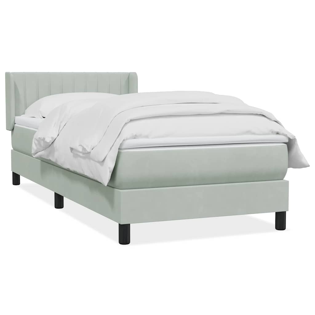 Box Spring krevet s madracem svijetlo sivi 80x210 cm baršun
