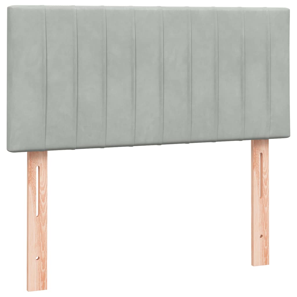 Box Spring krevet s madracem svijetlo sivi 80x210 cm baršun