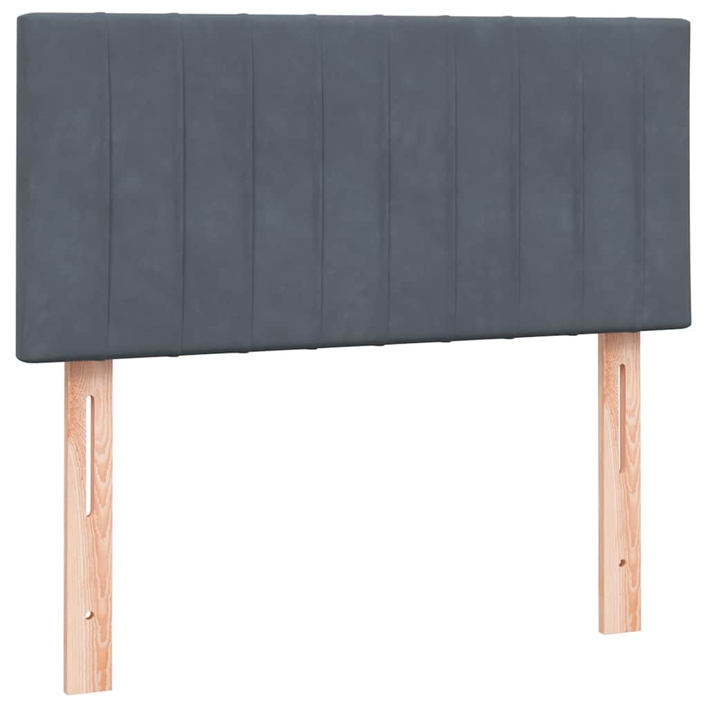 Box Spring krevet s madracem tamno sivi 80x210 cm baršun
