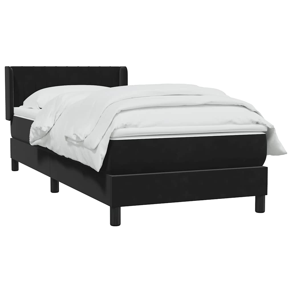 Box spring krevet s madracem crni 90x210 cm baršunasti
