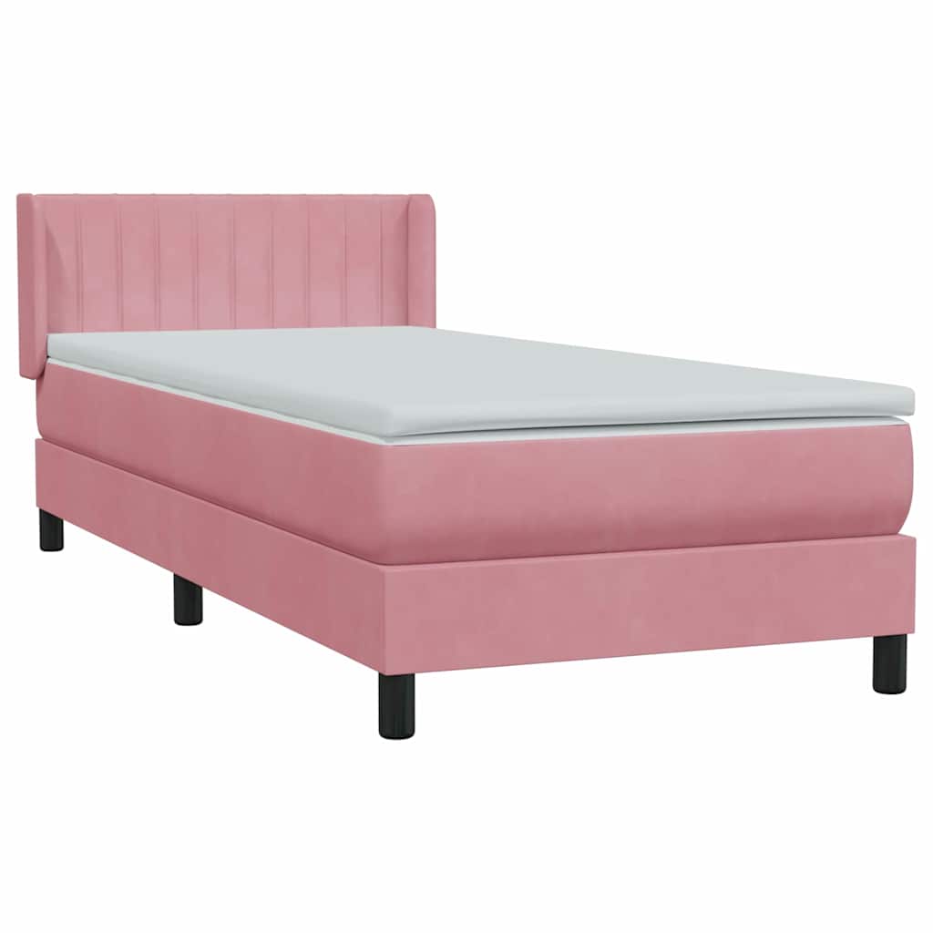 Box Spring krevet s madracem ružičasti 90x210 cm samt