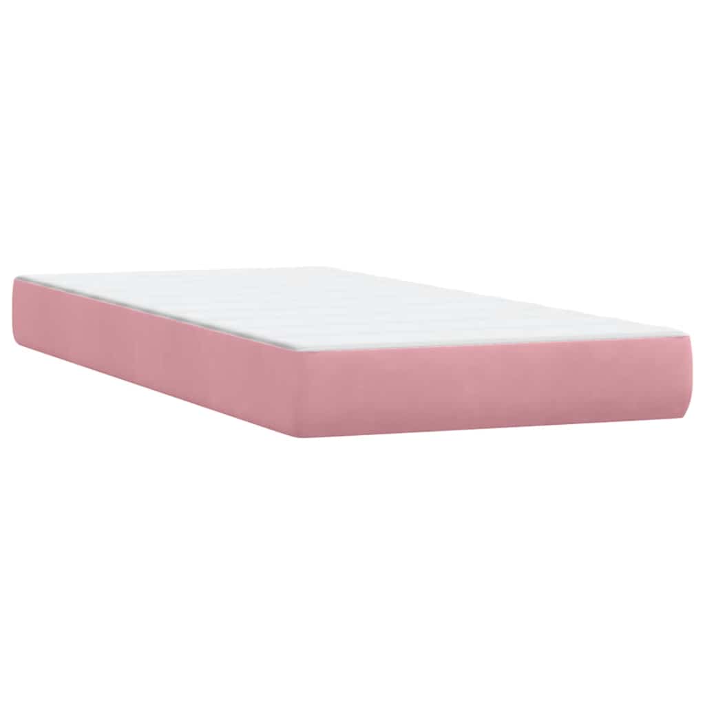 Box spring krevet s madracem ružičasti 80 x 220 cm baršunasti