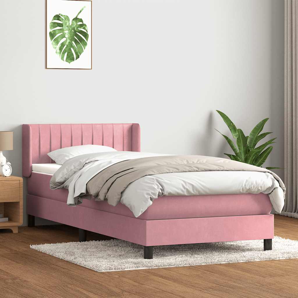 Box spring krevet s madracem ružičasti 80 x 220 cm baršunasti