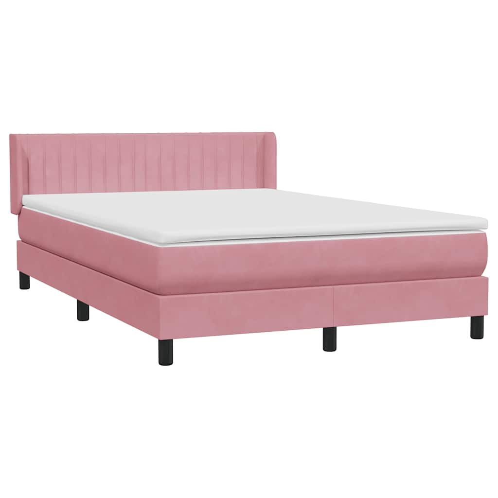 Box Spring krevet s madracem ružičasti 140x220 cm baršun