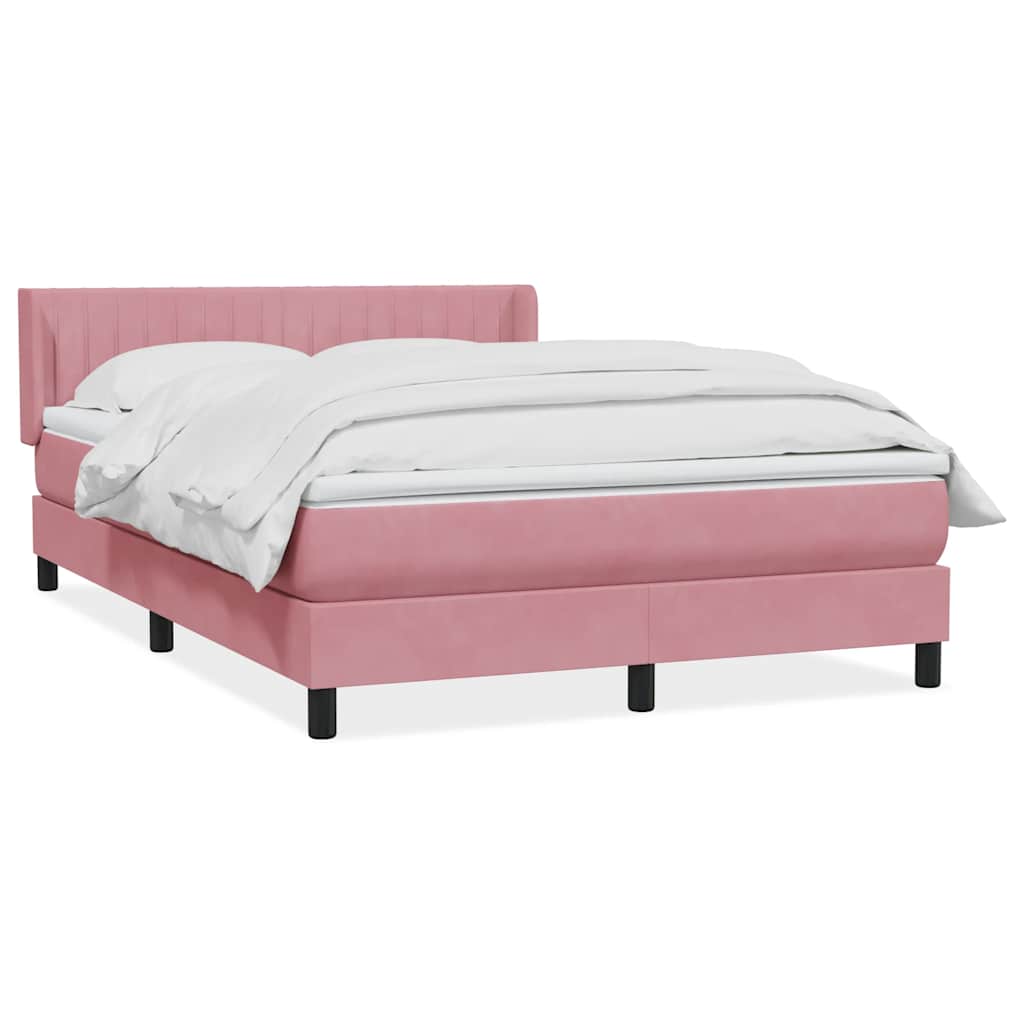 Box Spring krevet s madracem ružičasti 140x220 cm baršun