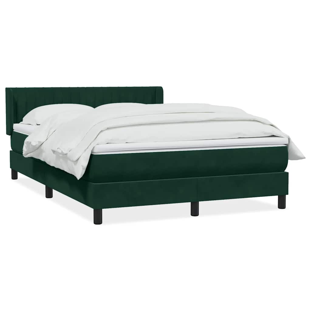 Box Spring krevet s madracem tamno zeleni 160x220 cm baršun