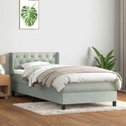 Box Spring krevet s madracem svijetlo sivi 80x210 cm baršun