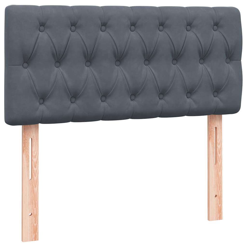 Box Spring krevet s madracem tamno sivi 80x210 cm baršun