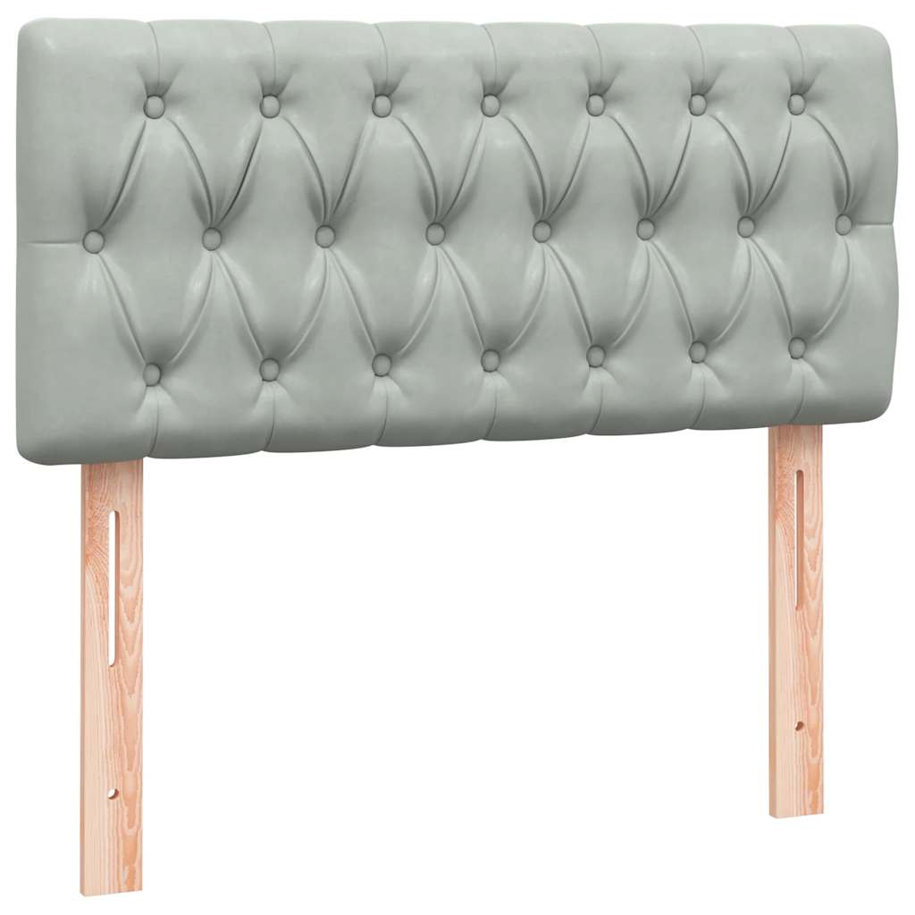 Box Spring krevet s madracem svijetlo sivi 80x220 cm samt