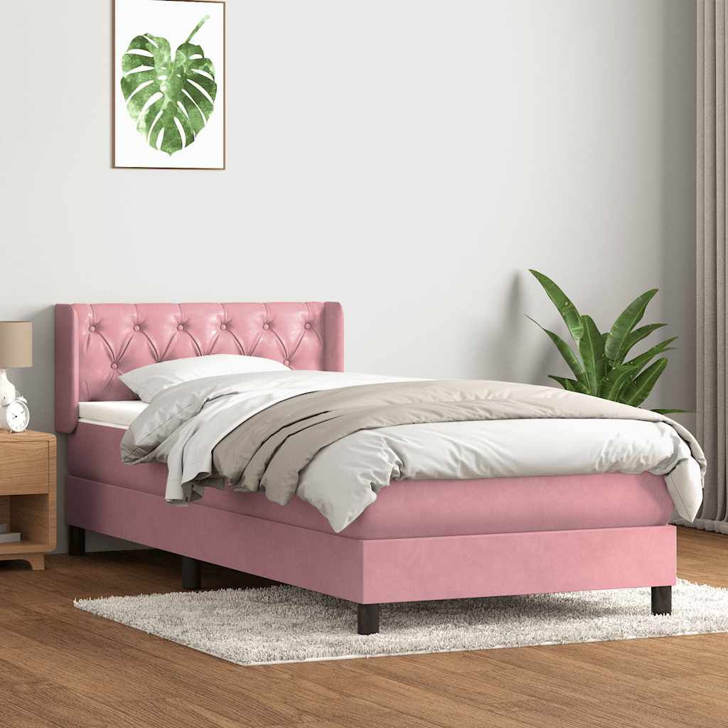 Box spring krevet s madracem ružičasti 80 x 220 cm baršunasti