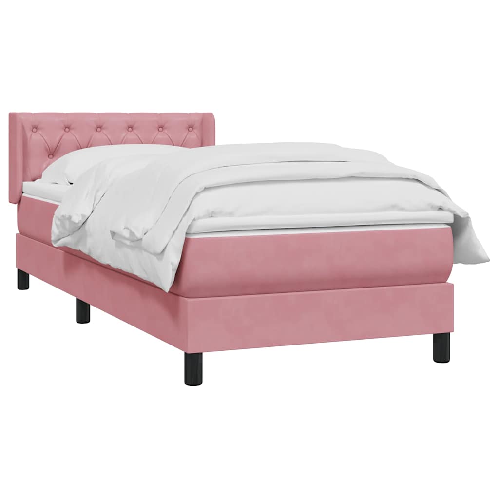Box spring krevet s madracem ružičasti 80 x 220 cm baršunasti