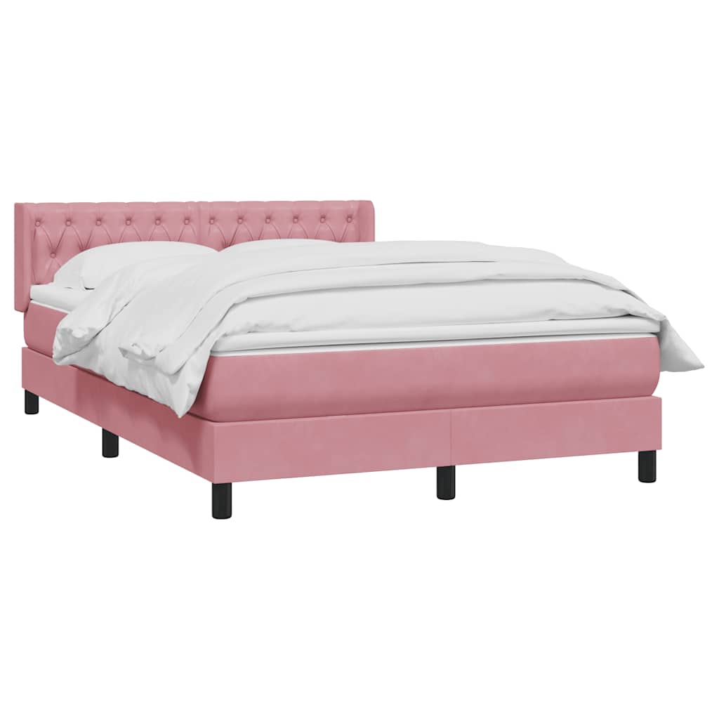 Box Spring krevet s madracem ružičasti 140x220 cm baršun