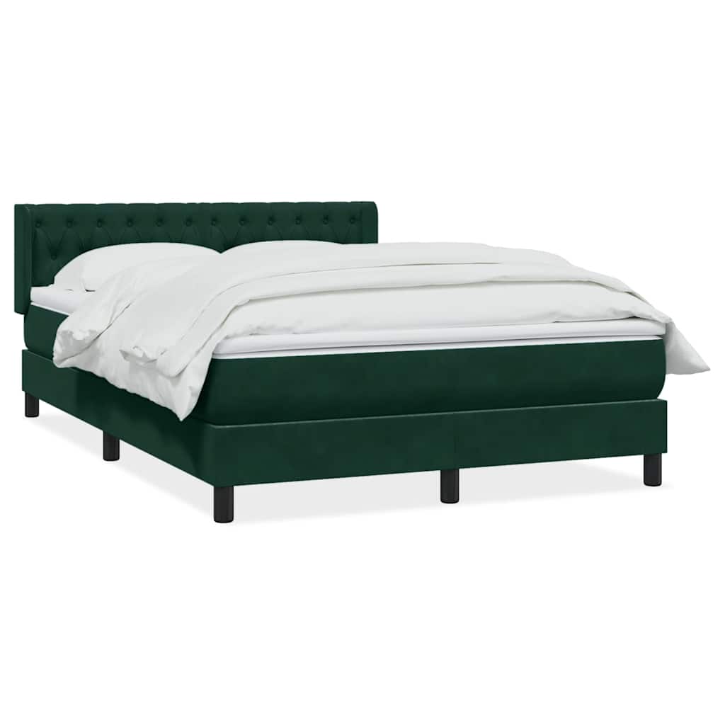 Box Spring krevet s madracem tamno zeleni 160x220 cm baršun