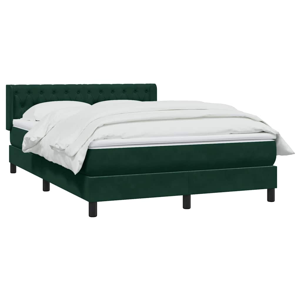 Box Spring krevet s madracem tamno zeleni 160x220 cm baršun