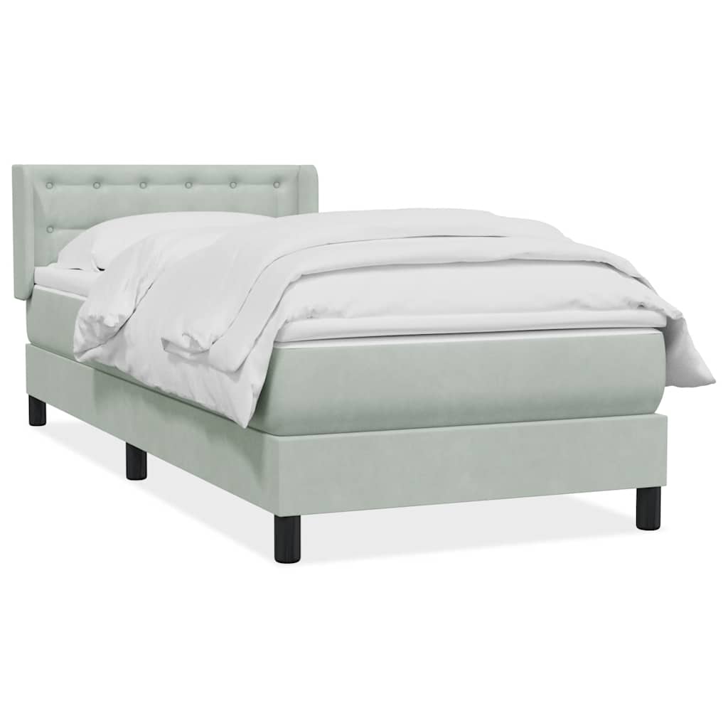 Box Spring krevet s madracem svijetlo sivi 80x210 cm baršun