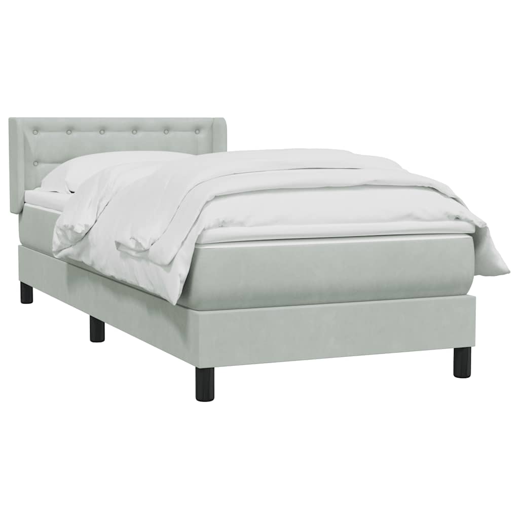 Box Spring krevet s madracem svijetlo sivi 80x210 cm baršun