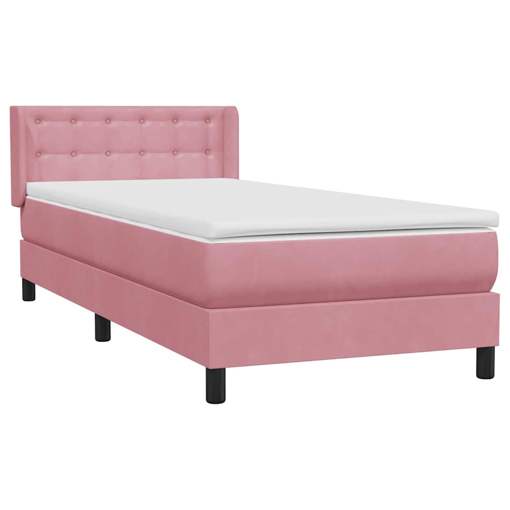 Box Spring krevet s madracem ružičasti 90x210 cm samt