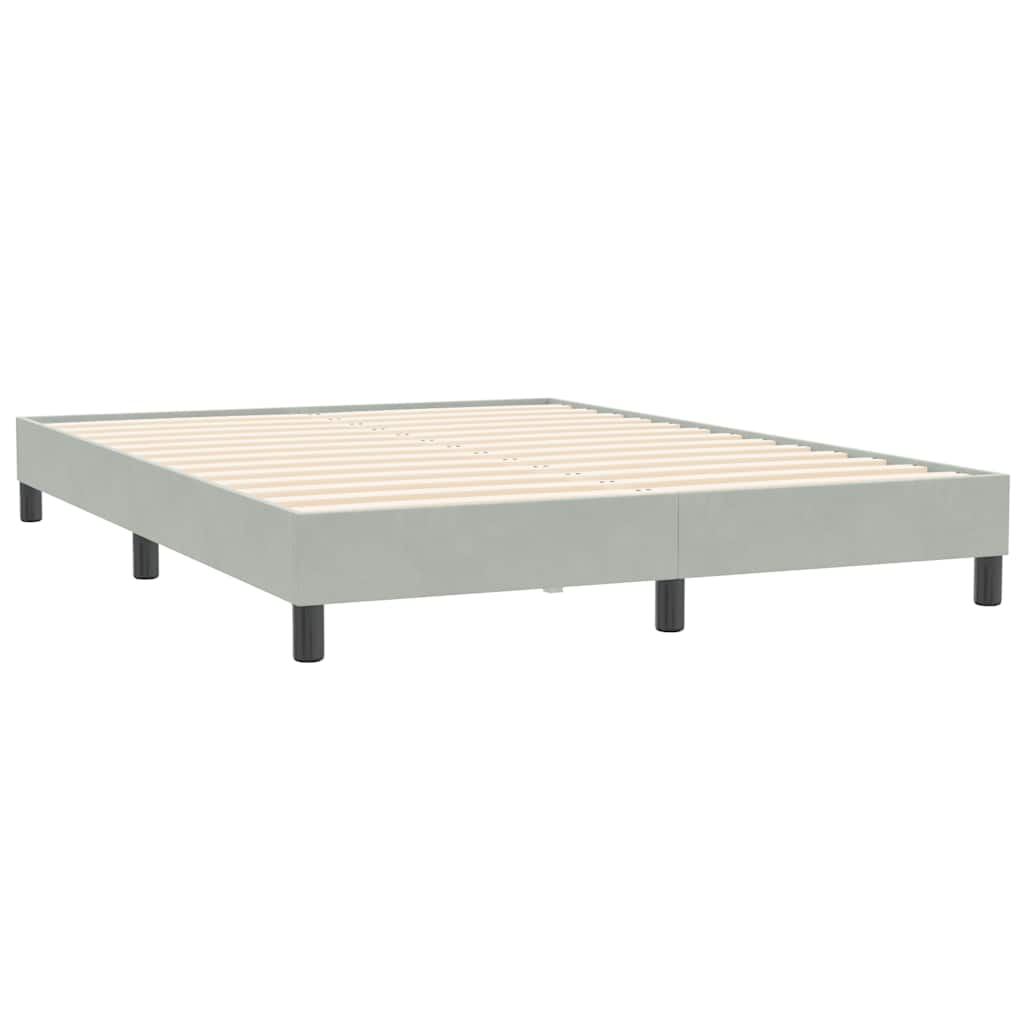 Krevet s oprugama i madracem svjetlosivi 160x210 cm baršunasti