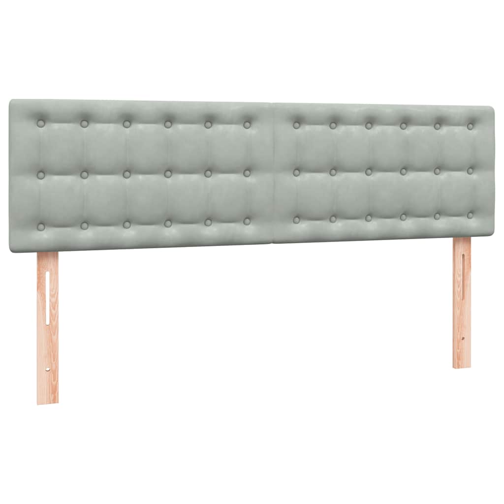 Krevet s oprugama i madracem svjetlosivi 160x210 cm baršunasti