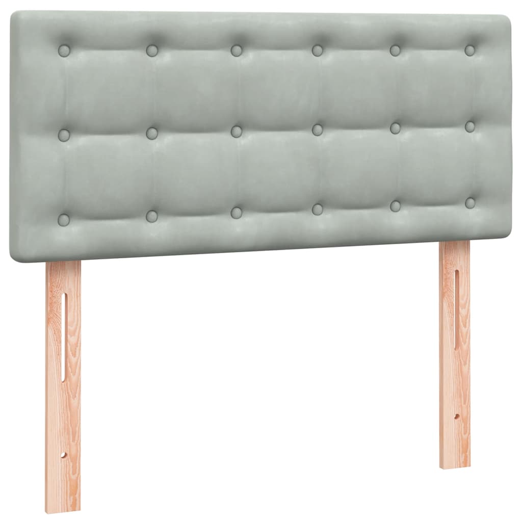 Box Spring krevet s madracem svijetlo sivi 80x220 cm samt