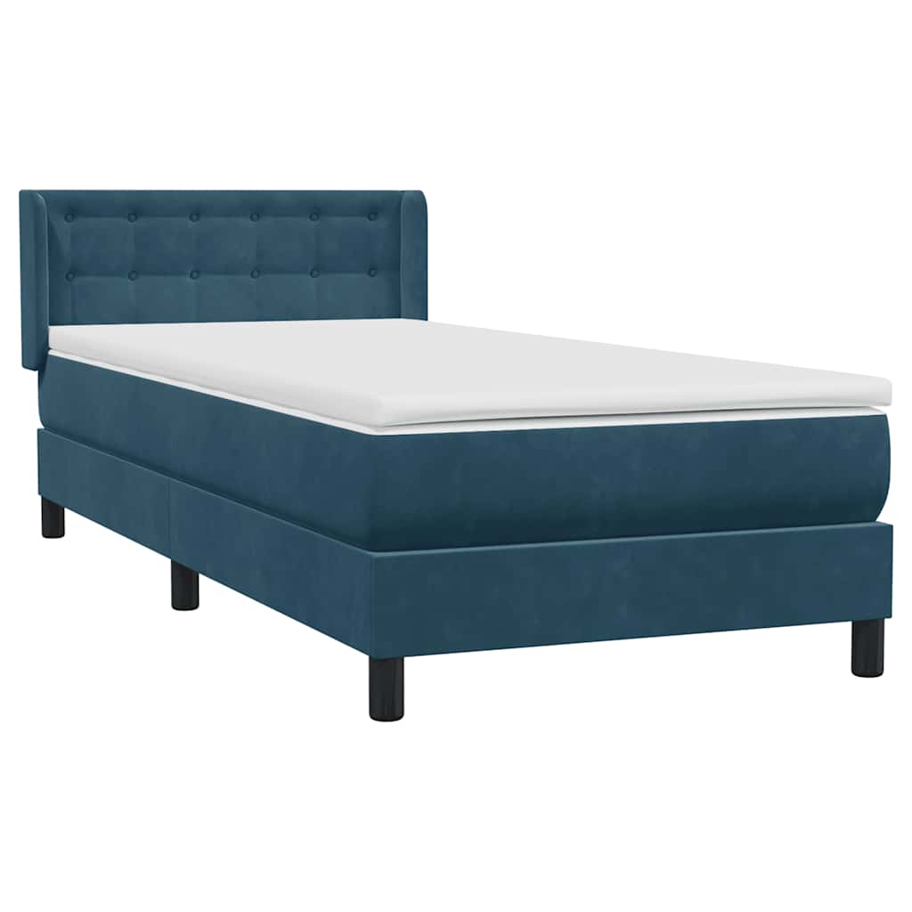Box spring krevet s madracem tamnoplavi 80x220 cm baršunasti