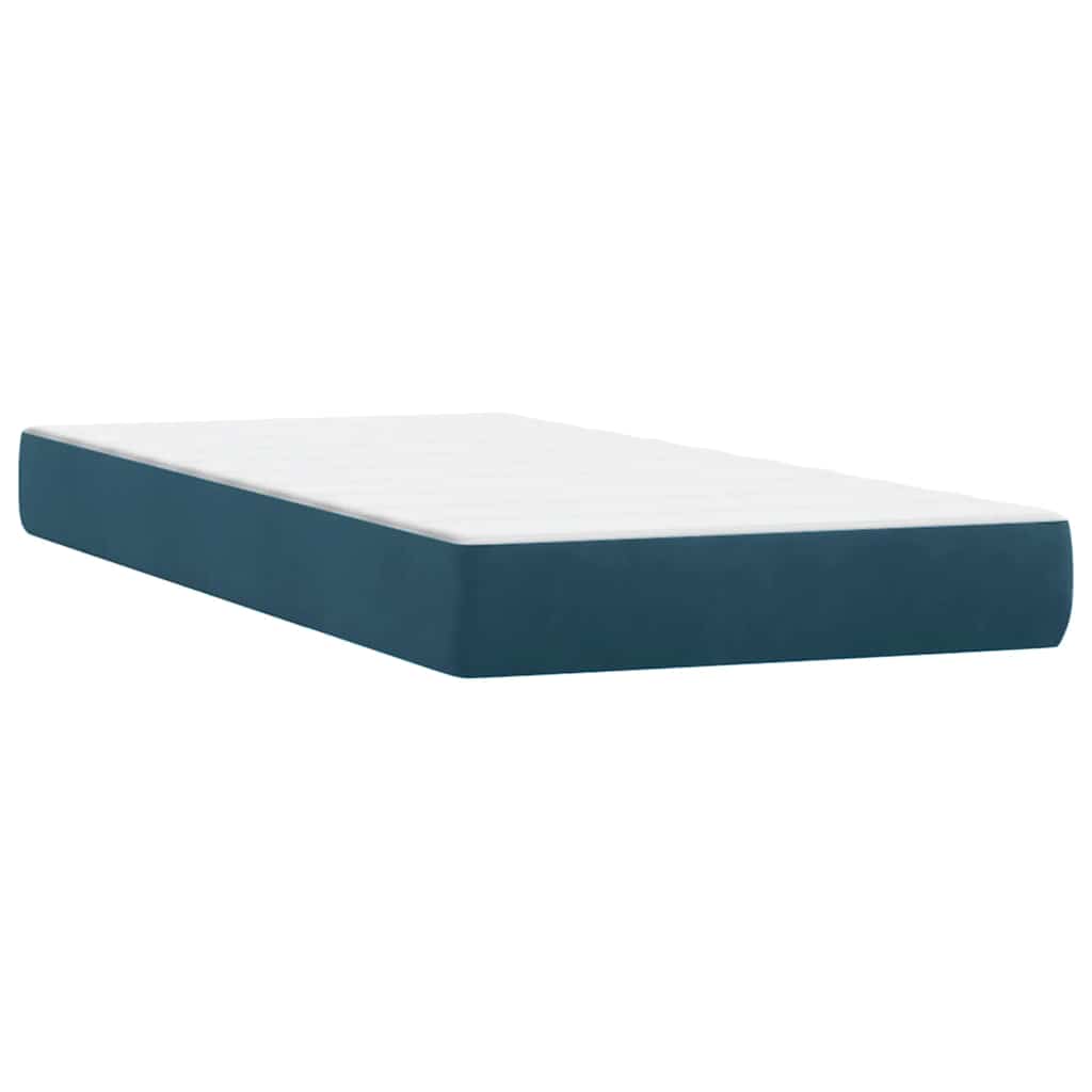 Box spring krevet s madracem tamnoplavi 80x220 cm baršunasti
