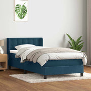 Box spring krevet s madracem tamnoplavi 80x220 cm baršunasti
