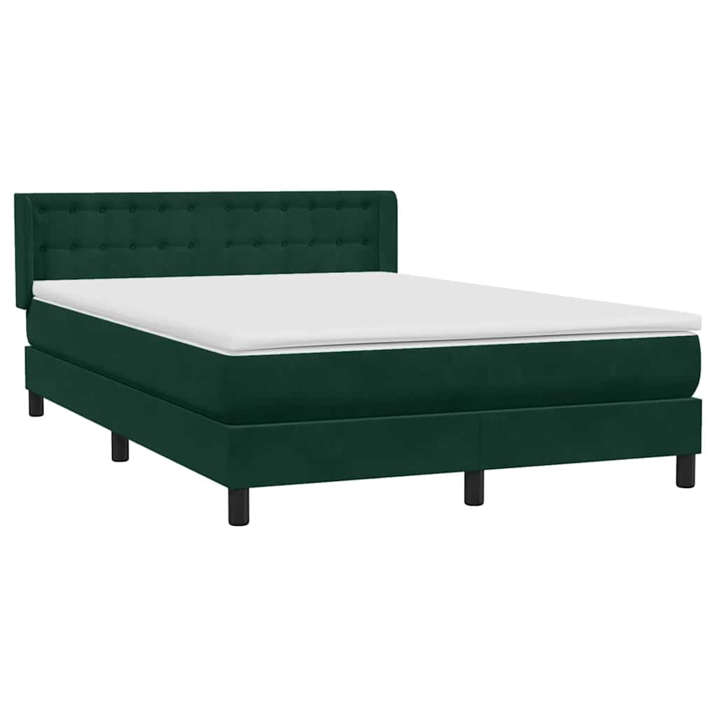 Box Spring krevet s madracem tamno zeleni 160x220 cm baršun