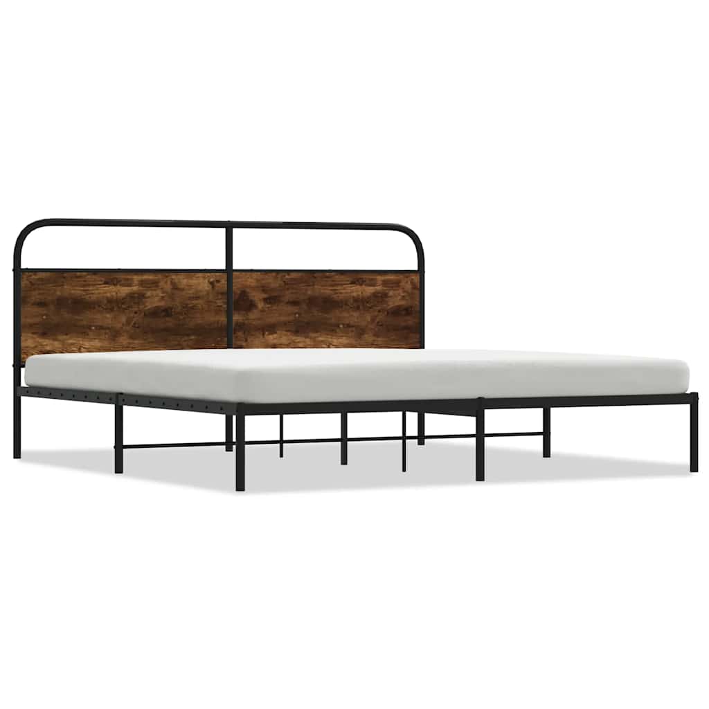 Metalni okvir kreveta bez madraca boja hrasta 180x200 cm