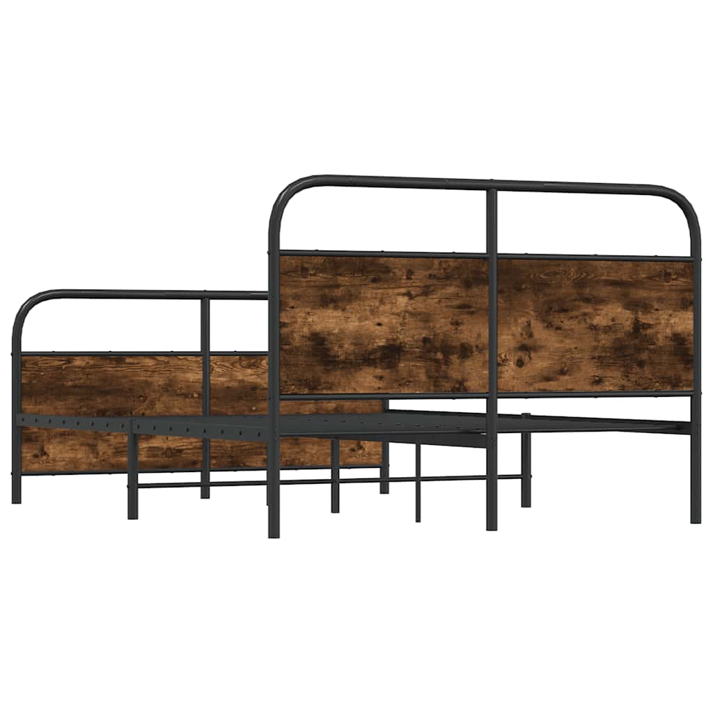 Metalni okvir kreveta bez madraca boja hrasta 137x190 cm