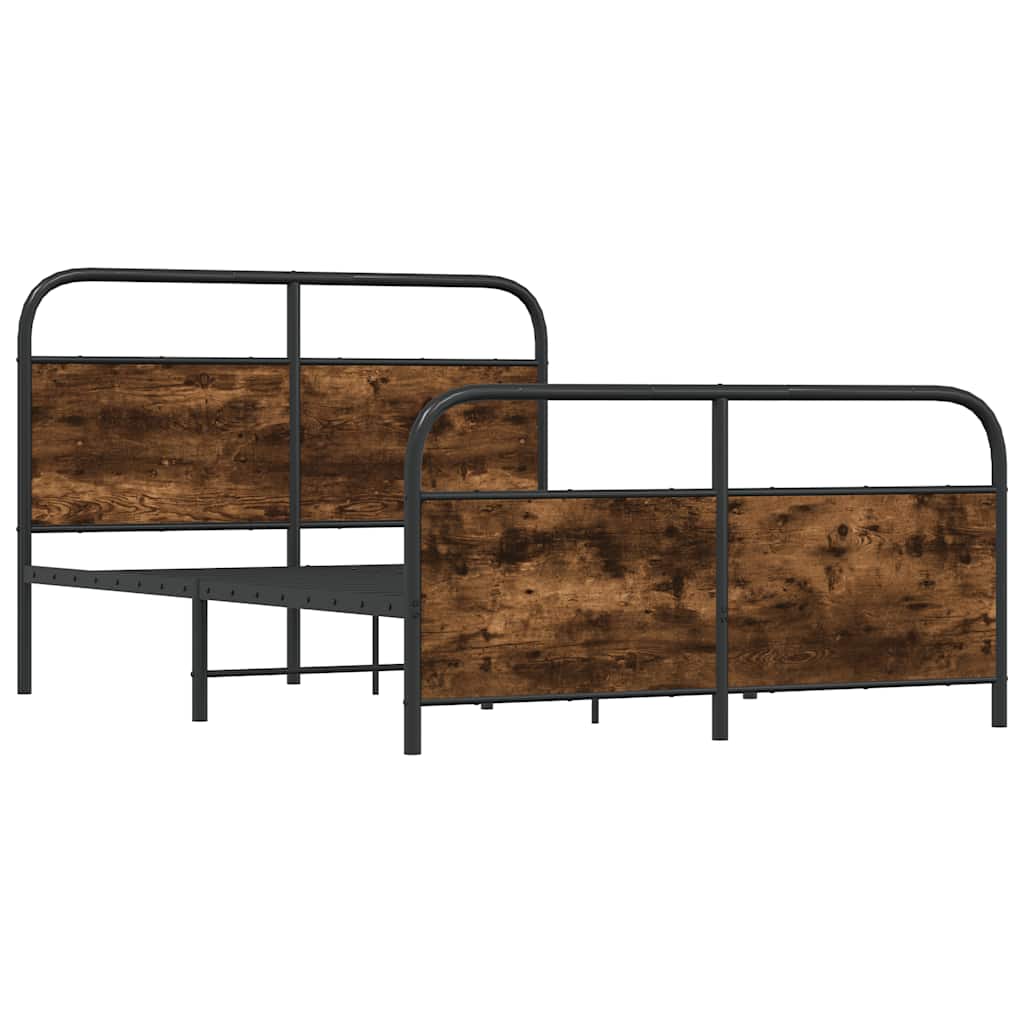 Metalni okvir kreveta bez madraca boja hrasta 140x200 cm