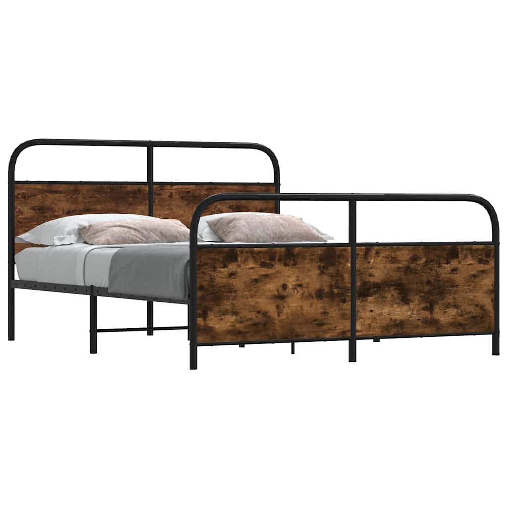 Metalni okvir kreveta bez madraca boja hrasta 160x200 cm