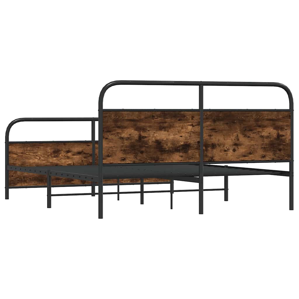 Metalni okvir kreveta bez madraca boja hrasta 180x200 cm