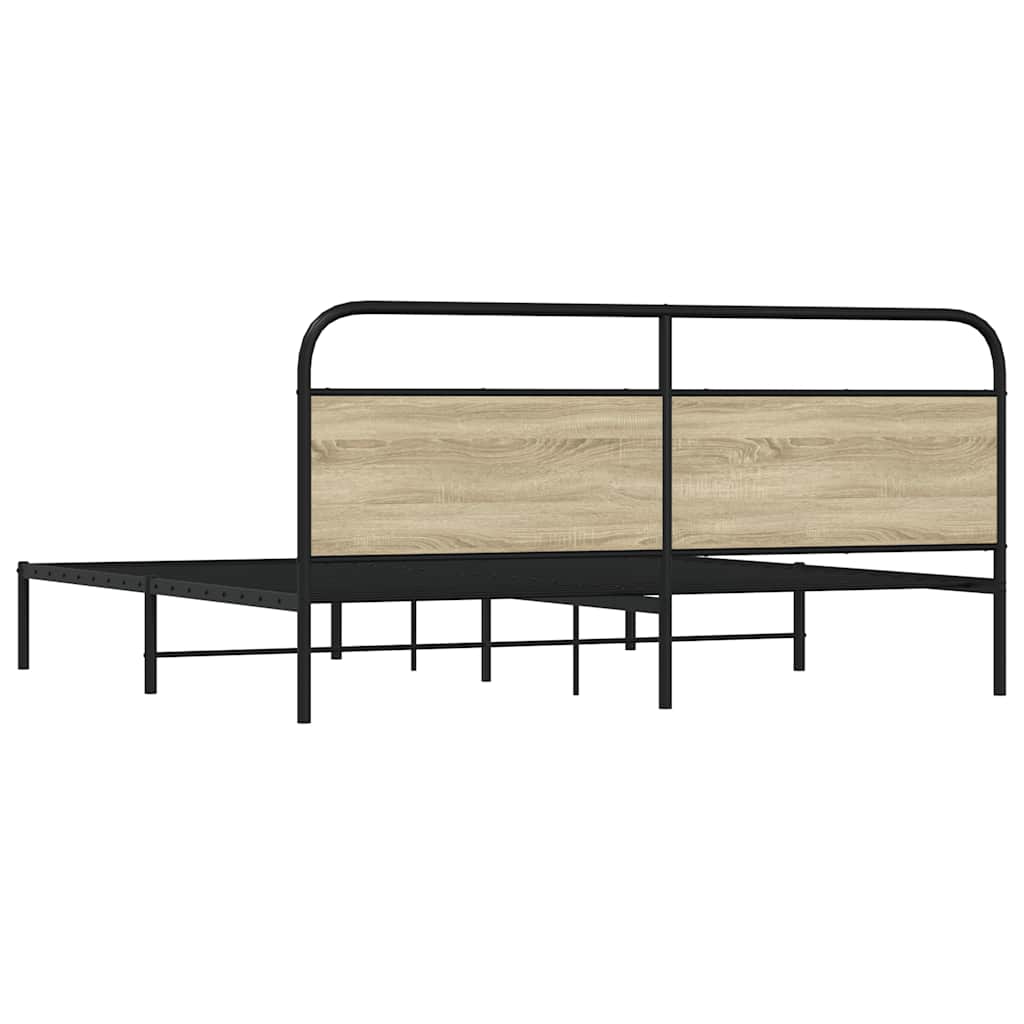 Metalni okvir kreveta bez madraca boja hrasta sonome 180x200 cm