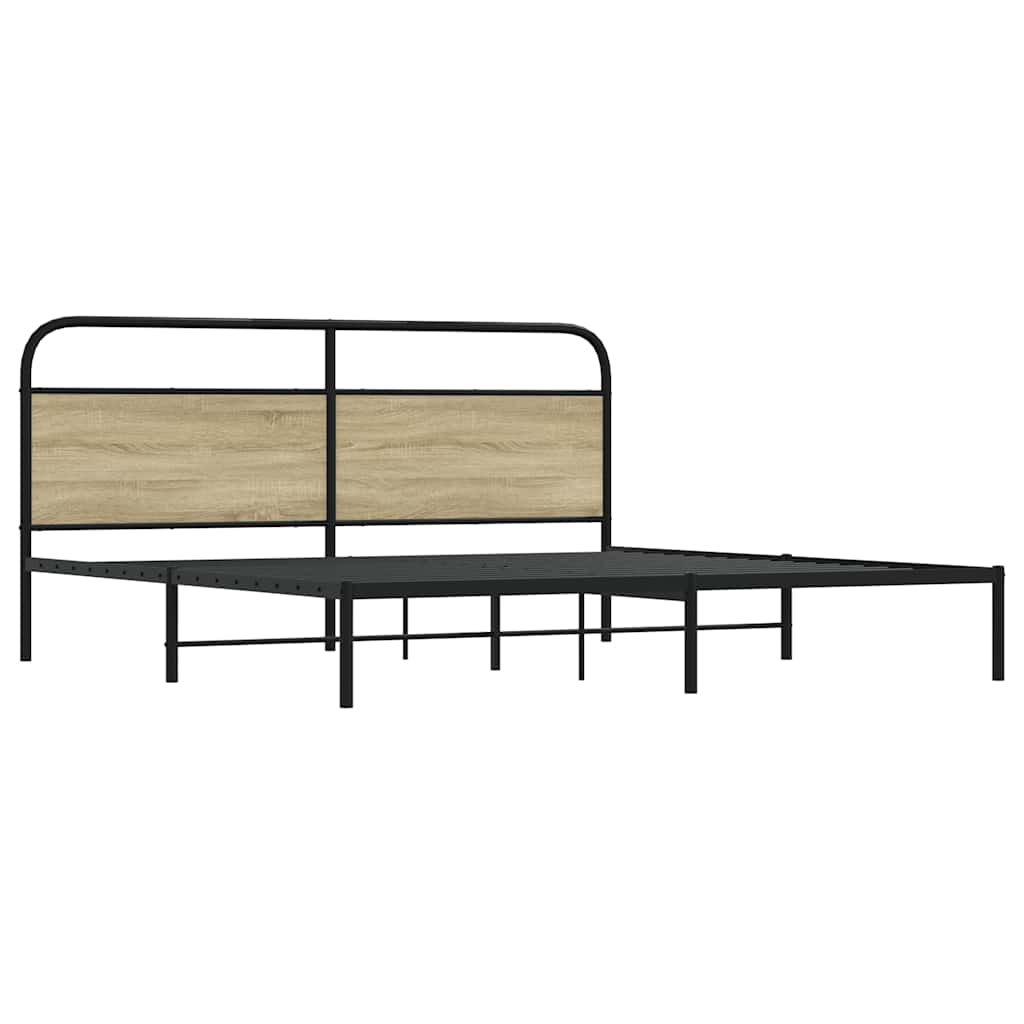 Metalni okvir kreveta bez madraca boja hrasta sonome 183x213 cm