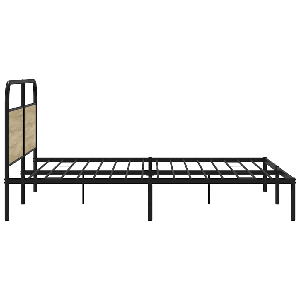Metalni okvir kreveta bez madraca boja hrasta sonome 183x213 cm