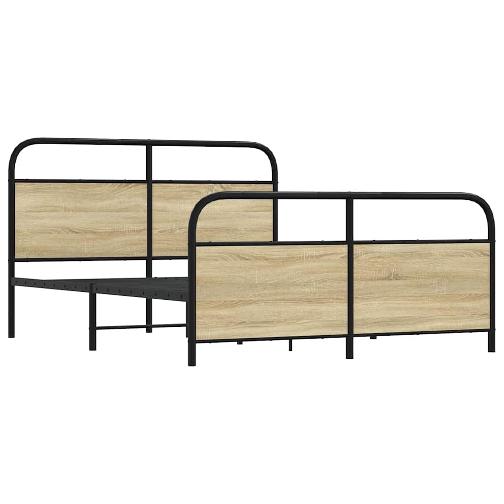 Metalni okvir kreveta bez madraca boja hrasta sonome 160x200 cm