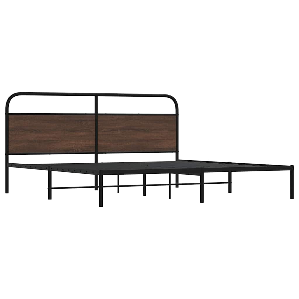 Metalni okvir kreveta bez madraca smeđa boja hrasta 183x213 cm