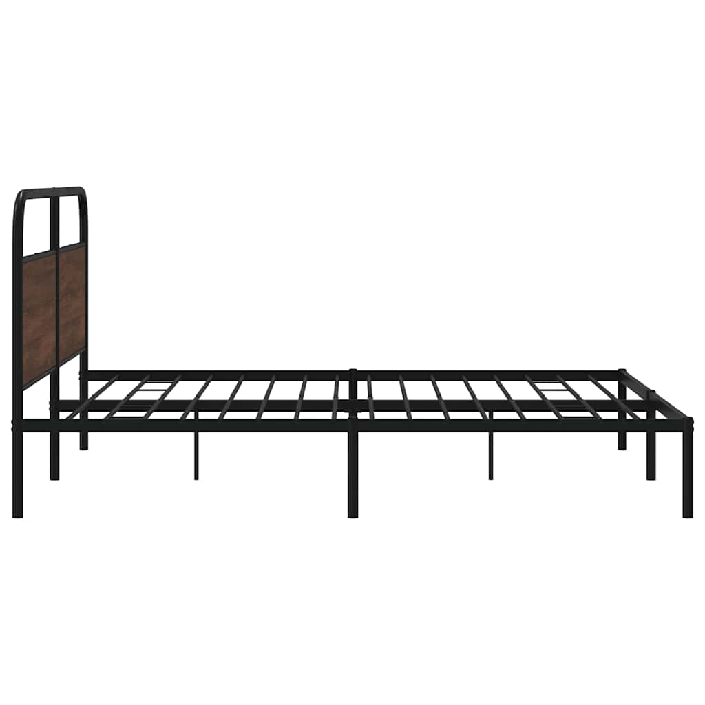 Metalni okvir kreveta bez madraca smeđa boja hrasta 200x200 cm