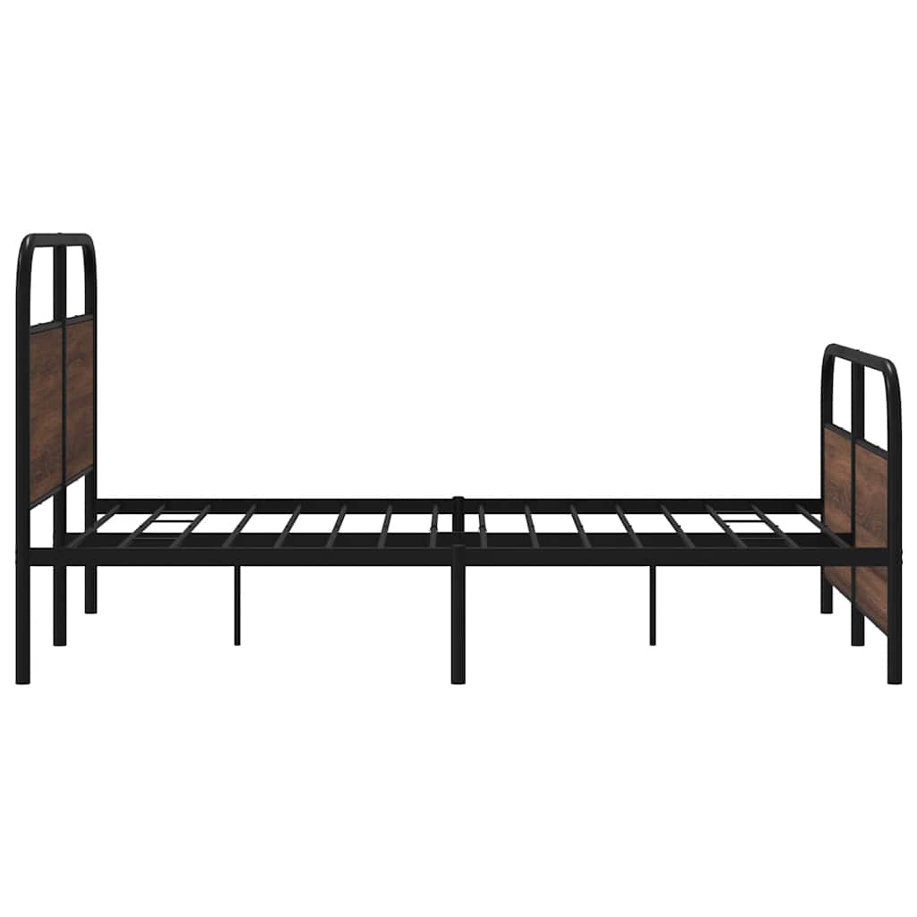 Metalni okvir kreveta bez madraca smeđa boja hrasta 137x190 cm