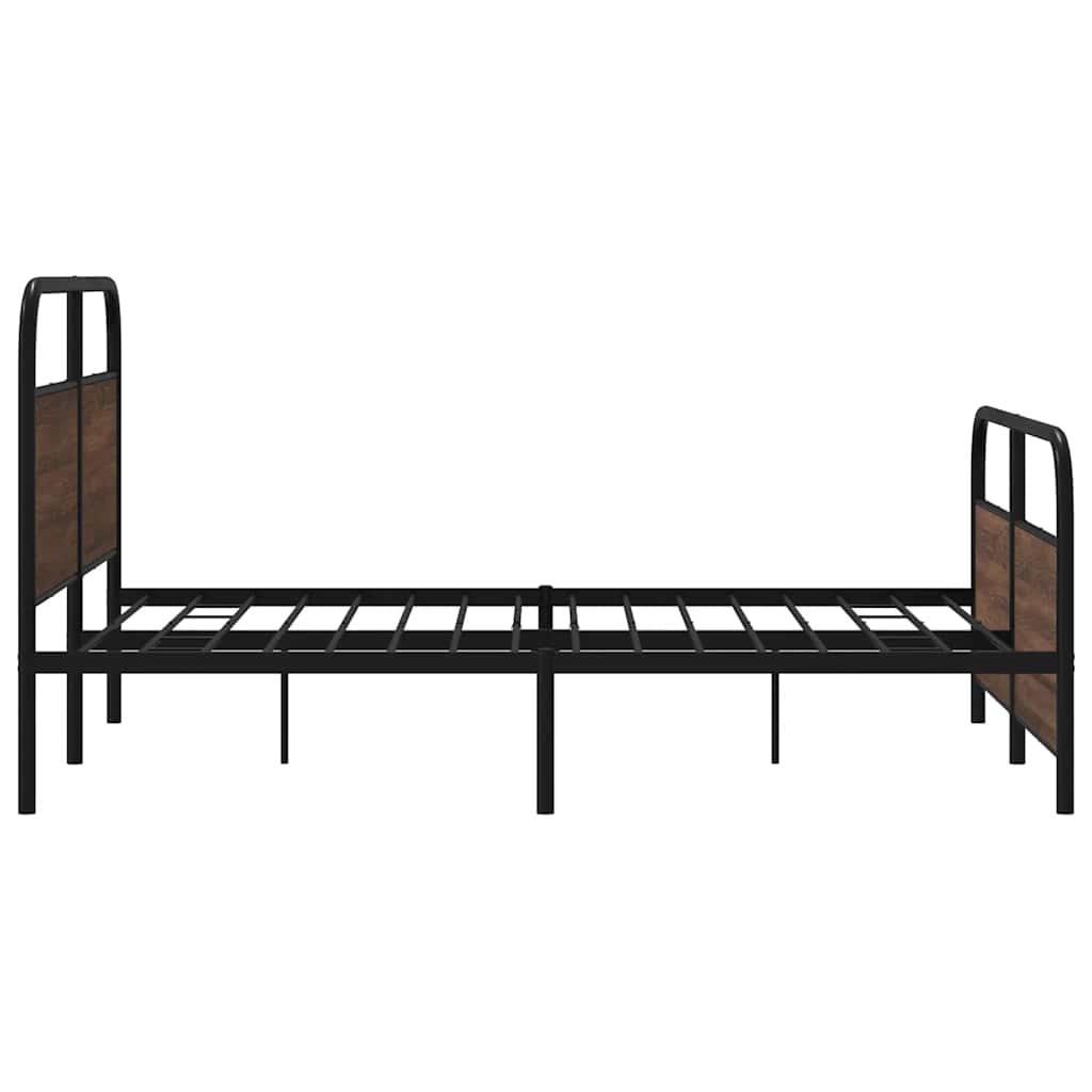 Metalni okvir kreveta bez madraca smeđa boja hrasta 160x200 cm