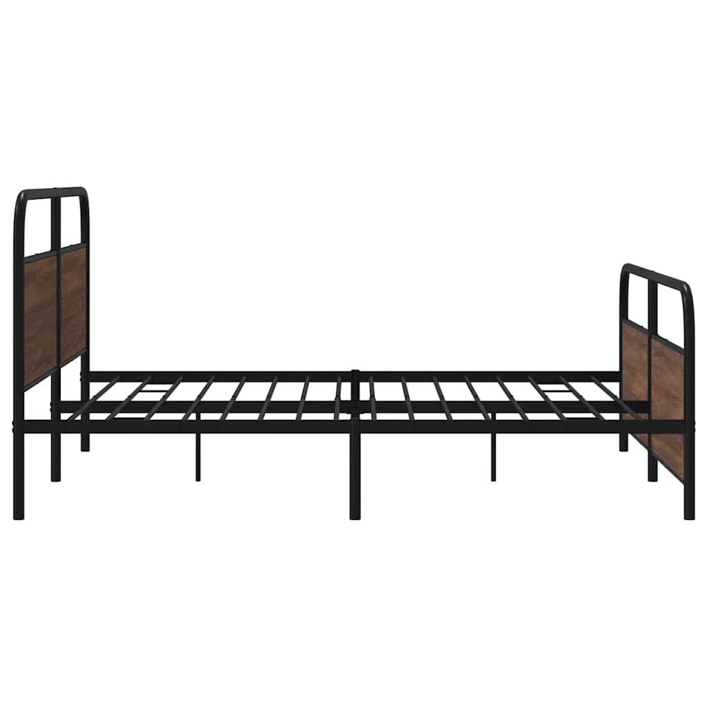 Metalni okvir kreveta bez madraca smeđa boja hrasta 183x213 cm