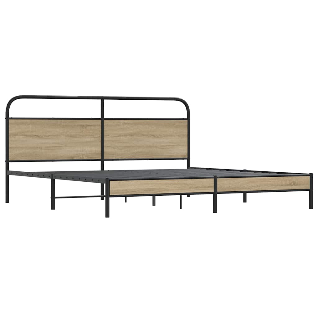 Metalni okvir kreveta bez madraca boja hrasta 180x200 cm