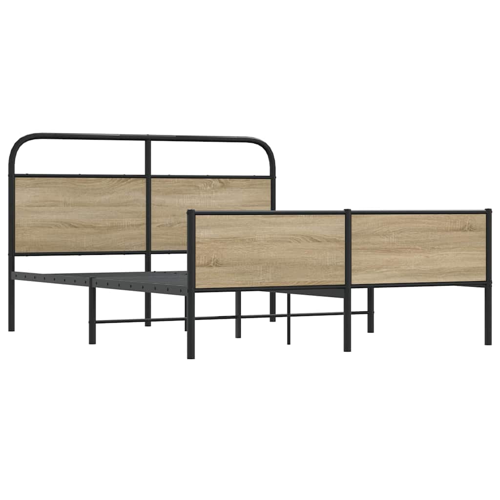 Metalni okvir kreveta bez madraca boja hrasta 160x200 cm
