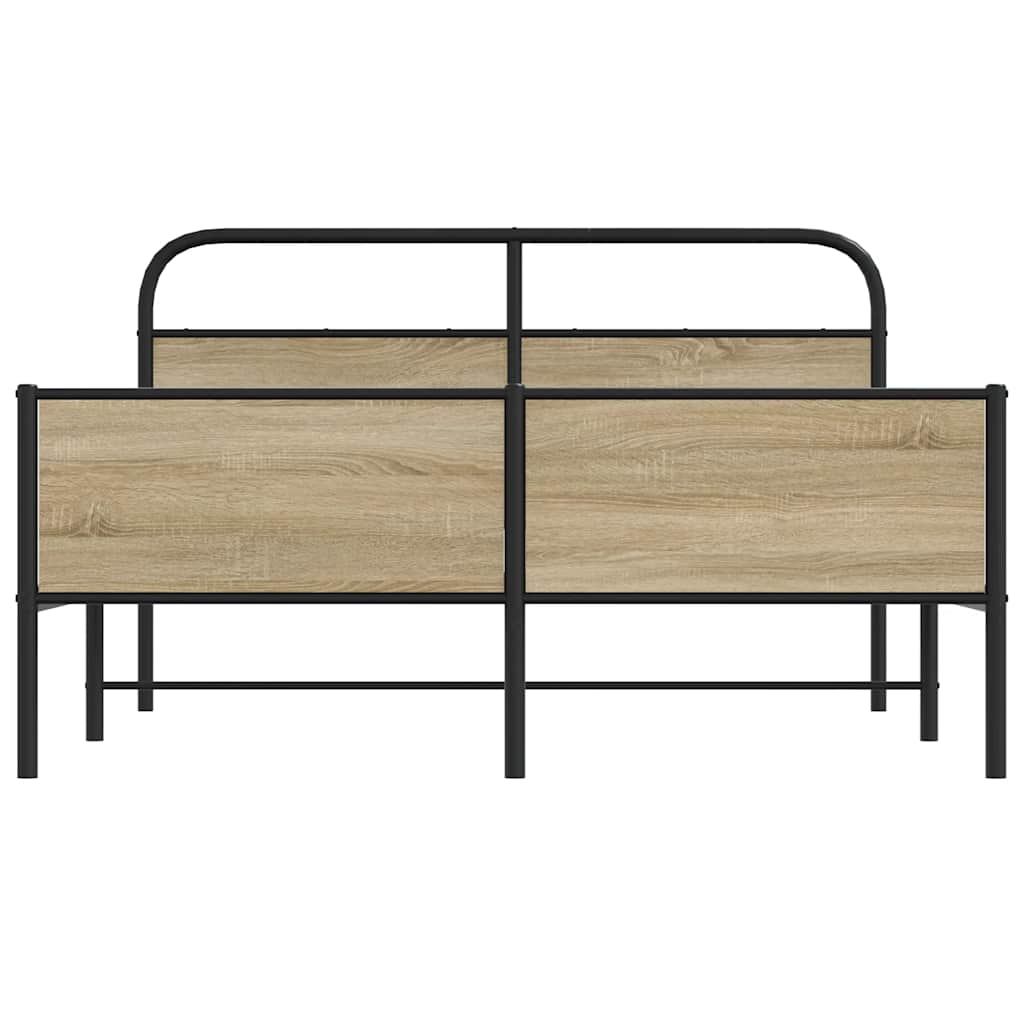 Metalni okvir kreveta bez madraca boja hrasta 160x200 cm